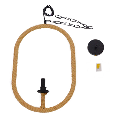 GLOBOSTAR® LINDELL 10001142 Vintage Κρεμαστό Φωτιστικό Οροφής με Ντουί 1 x E14 AC 220-240V IP20 - Μαύρο & Μπεζ - Μ35 x Π10 x Υ53cm