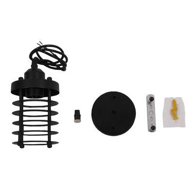 GLOBOSTAR® DARSEY 10001145 Vintage Κρεμαστό Φωτιστικό Οροφής με Ντουί 1 x E27 AC 220-240V IP20 - Μαύρο - Μ10 x Π10 x Υ25cm