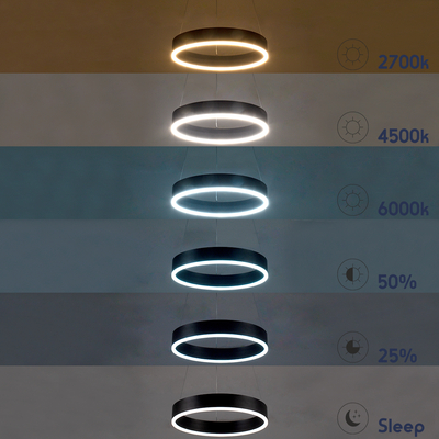 GLOBOSTAR® VENOM 61179 Μοντέρνο Κρεμαστό Φωτιστικό Οροφής LED 67W 7863lm 120° AC 220-240V IP20 Ρυθμιζόμενο Λευκό CCT με Χειριστήριο από 2700K έως 6000K Dimmable - Lumileds SMD Chip - Μαύρο Ματ - Μ80 x Π80 x Υ6.5cm - 3 Χρόνια Εγγύηση