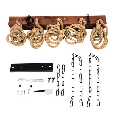 GLOBOSTAR® VIKING 00607 Vintage Κρεμαστό Φωτιστικό Οροφής με Ντουί 10 x E27 AC 220-240V IP20 - Καφε & Μπεζ - Μ108 x Π11 x Υ220cm