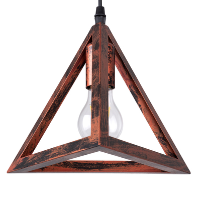 GLOBOSTAR® TRIANGLE 00609 Μοντέρνο Κρεμαστό Φωτιστικό Οροφής με Ντουί 5 x E27 AC 220-240V IP20 - Χάλκινο - Μ170 x Π22 x Y130cm