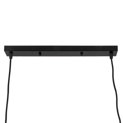 GLOBOSTAR® TRIANGLE 00611 Μοντέρνο Κρεμαστό Φωτιστικό Οροφής με Ντουί 2 x E27 AC 220-240V IP20 - Μαύρο - Μ60 x Π22 x Y130cm