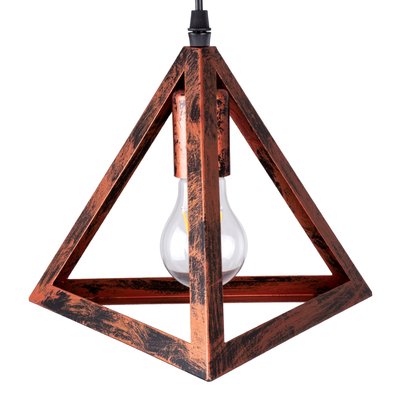 GLOBOSTAR® TRIANGLE 00618 Μοντέρνο Κρεμαστό Φωτιστικό Οροφής με Ντουί 3 x E27 AC 220-240V IP20 - Χάλκινο - Μ49 x Π49 x Y130cm