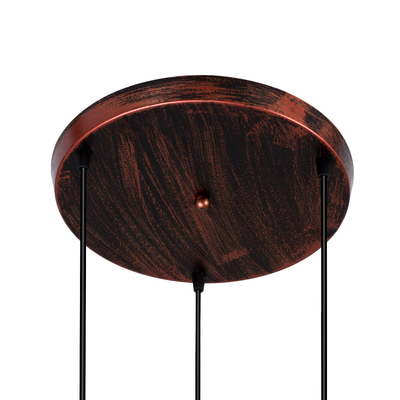 GLOBOSTAR® TRIANGLE 00618 Μοντέρνο Κρεμαστό Φωτιστικό Οροφής με Ντουί 3 x E27 AC 220-240V IP20 - Χάλκινο - Μ49 x Π49 x Y130cm