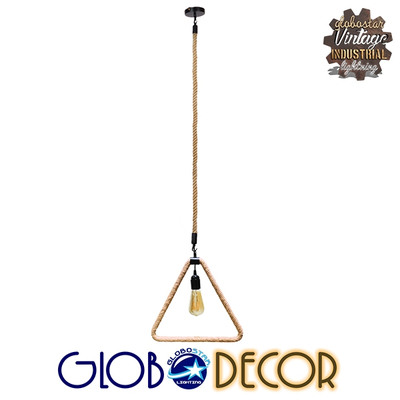 GLOBOSTAR® MALVERN 10001238 Vintage Κρεμαστό Φωτιστικό Οροφής με Ντουί 1 x E27 AC 220-240V IP20 - Μαύρο & Μπεζ - Μ37 x Π22 x Υ34cm