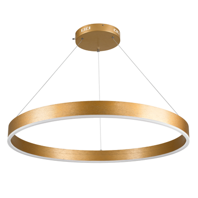 GLOBOSTAR® VENOM 61181 Μοντέρνο Κρεμαστό Φωτιστικό Οροφής LED 67W 7863lm 120° AC 220-240V IP20 Ρυθμιζόμενο Λευκό CCT με Χειριστήριο από 2700K έως 6000K Dimmable - Lumileds SMD Chip - Χρυσό Βούρτσας - Μ80 x Π80 x Υ6.5cm - 3 Χρόνια Εγγύηση