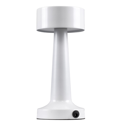 GloboStar® BELLA 76502 Επαναφορτιζόμενο Επιτραπέζιο Φωτιστικό Πορτατίφ LED 1.5W 105lm 120° DC 5V IP44 Θερμό Λευκό 2700K Dimmable Λευκό Αλουμίνιο - Μ9 x Π9 x Υ21cm - 2 Xρόνια Εγγύηση