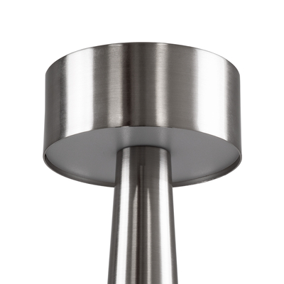 GloboStar® BELLA 76504 Επαναφορτιζόμενο Επιτραπέζιο Φωτιστικό Πορτατίφ LED 1.5W 105lm 120° DC 5V IP44 Θερμό Λευκό 2700K Dimmable Ασημί Αλουμίνιο - Μ9 x Π9 x Υ21cm - 2 Xρόνια Εγγύηση