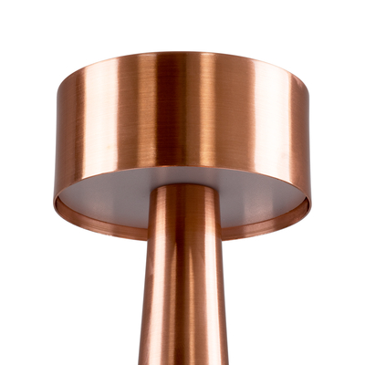 GloboStar® BELLA 76505 Επαναφορτιζόμενο Επιτραπέζιο Φωτιστικό Πορτατίφ LED 1.5W 105lm 120° DC 5V IP44 Θερμό Λευκό 2700K Dimmable Χάλκινο Αλουμίνιο - Μ9 x Π9 x Υ21cm - 2 Xρόνια Εγγύηση