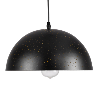 GLOBOSTAR® SOLANA 01301 Μοντέρνο Κρεμαστό Φωτιστικό Οροφής με Ντουί 1 x E27 AC 220-240V IP20 - Μαύρο & Χρυσό - Μ30 x Π30 x Υ15cm