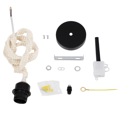 GLOBOSTAR® SHAQRA 36216 Μοντέρνο Κρεμαστό Φωτιστικό Οροφής με Ντουί 1 x E27 AC 220-240V IP20 - Μπεζ & Μαύρο - Μ4 x Π4 x Υ110cm