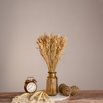 GloboStar® WHEAT 36550 Αποξηραμένο Φυτό Σίτος - Μπουκέτο Διακοσμητικών Κλαδιών Μπεζ Υ60cm - Σετ 100 τμχ