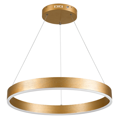 GLOBOSTAR® VENOM 61178 Μοντέρνο Κρεμαστό Φωτιστικό Οροφής LED 45W 5269lm 120° AC 220-240V IP20 Ρυθμιζόμενο Λευκό CCT με Χειριστήριο από 2700K έως 6000K Dimmable - Lumileds SMD Chip - Χρυσό Βούρτσας - Μ60 x Π60 x Υ6.5cm - 3 Χρόνια Εγγύηση