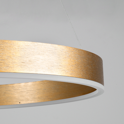 GLOBOSTAR® VENOM 61178 Μοντέρνο Κρεμαστό Φωτιστικό Οροφής LED 45W 5269lm 120° AC 220-240V IP20 Ρυθμιζόμενο Λευκό CCT με Χειριστήριο από 2700K έως 6000K Dimmable - Lumileds SMD Chip - Χρυσό Βούρτσας - Μ60 x Π60 x Υ6.5cm - 3 Χρόνια Εγγύηση