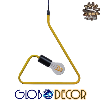 GLOBOSTAR® LIBBY 01097-1 Παιδικό Κρεμαστό Φωτιστικό Οροφής με Ντουί 1 x E27 AC 220-240V IP20 - Κίτρινο - Μ31 x Π31 x Υ16cm