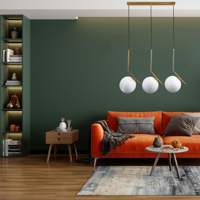 GLOBOSTAR® MONROE 00955 Μοντέρνο Κρεμαστό Φωτιστικό Οροφής με Ντουί 3 x E27 AC 220-240V IP20 - Χρυσό & Λευκό - Μ74 x Π25 x Υ50cm