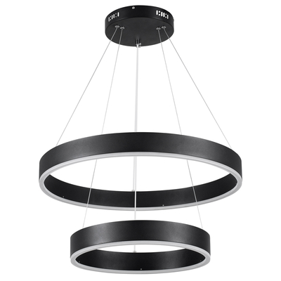 kelvo® VENOM 61185-DECO Μοντέρνο Κρεμαστό Φωτιστικό Οροφής LED 75W 8818lm 120° AC 220-240V IP20 Ρυθμιζόμενο Λευκό CCT με Χειριστήριο από 2700K έως 6000K Dimmable - Lumileds SMD Chip - Μαύρο Ματ - Μ60 x Π60 x Υ40cm - 3 Χρόνια Εγγύηση