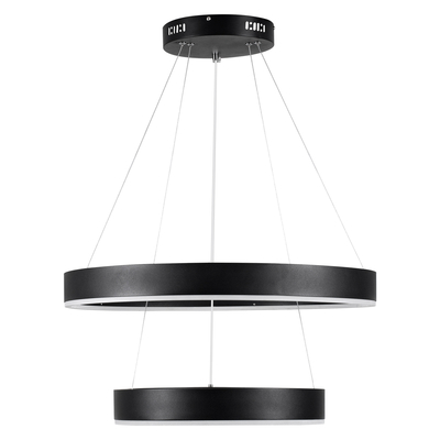kelvo® VENOM 61185-DECO Μοντέρνο Κρεμαστό Φωτιστικό Οροφής LED 75W 8818lm 120° AC 220-240V IP20 Ρυθμιζόμενο Λευκό CCT με Χειριστήριο από 2700K έως 6000K Dimmable - Lumileds SMD Chip - Μαύρο Ματ - Μ60 x Π60 x Υ40cm - 3 Χρόνια Εγγύηση