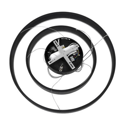 kelvo® VENOM 61185-DECO Μοντέρνο Κρεμαστό Φωτιστικό Οροφής LED 75W 8818lm 120° AC 220-240V IP20 Ρυθμιζόμενο Λευκό CCT με Χειριστήριο από 2700K έως 6000K Dimmable - Lumileds SMD Chip - Μαύρο Ματ - Μ60 x Π60 x Υ40cm - 3 Χρόνια Εγγύηση