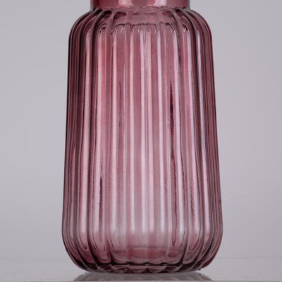 GLOBOSTAR® LAYLA 35604 Διακοσμητικό Γυάλινο Βάζο - Μωβ - Μ11 x Π11 x Υ22cm