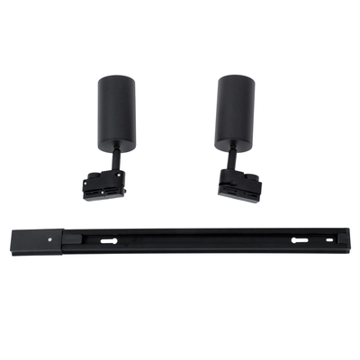 GLOBOSTAR® LEO 60354 Μοντέρνο Φωτιστικό Οροφής με Ντουί 2 x GU10 AC 220-240V IP20 - Μαύρο - Μ50.5 x Π6 x Υ20cm