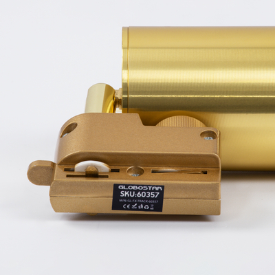 GLOBOSTAR® LEO 60357 Κινούμενο Φωτιστικό Σποτ Ράγας με Ντουί 1 x GU10 AC 220-240V IP20 - Χρυσό Πλατίνα - Μ6 x Π6 x Υ19cm