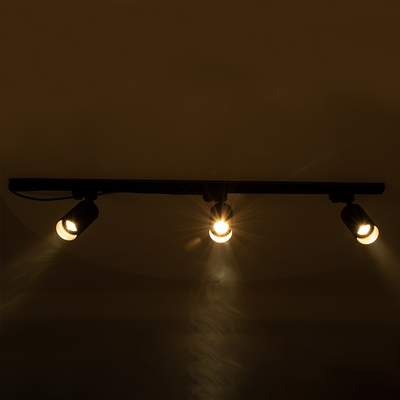 GLOBOSTAR® LEO 60359 Μοντέρνο Φωτιστικό Οροφής με Ντουί 3 x GU10 AC 220-240V IP20 - Χρυσό Πλατίνα - Μ100 x Π6 x Υ20cm