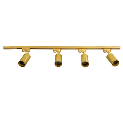 GLOBOSTAR® LEO 60360 Μοντέρνο Φωτιστικό Οροφής με Ντουί 4 x GU10 AC 220-240V IP20 - Χρυσό Πλατίνα - Μ100 x Π6 x Υ20cm