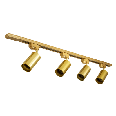 GLOBOSTAR® LEO 60360 Μοντέρνο Φωτιστικό Οροφής με Ντουί 4 x GU10 AC 220-240V IP20 - Χρυσό Πλατίνα - Μ100 x Π6 x Υ20cm