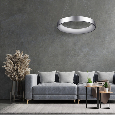 GLOBOSTAR® SALEM 61246 Μοντέρνο Κρεμαστό Φωτιστικό Οροφής LED 105W 12075lm 120° AC 220-240V IP20 Ρυθμιζόμενο Λευκό CCT με Χειριστήριο από 2700K έως 6000K Dimmable - Lumileds SMD Chip - Γκρι - Μ60 x Π60 x Υ7cm - 3 Χρόνια Εγγύηση