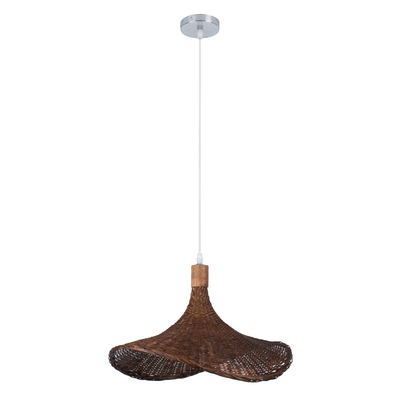 GLOBOSTAR® CUBA 01718 Boho Κρεμαστό Φωτιστικό Οροφής με Ντουί 1 x E27 AC 220-240V IP20 - Καφέ - Μ43 x Π43 x Y30cm