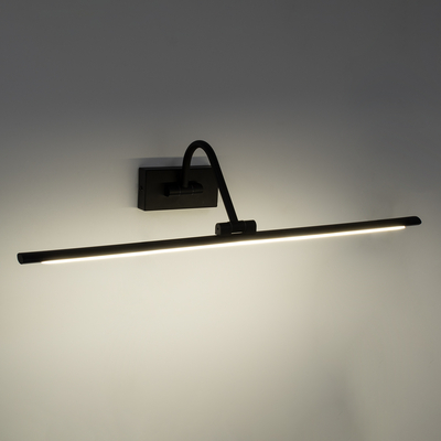 GLOBOSTAR® MIRA 60432 Μοντέρνο Φωτιστικό Τοίχου - Απλίκα Καθρέπτη Μπάνιου LED 12W 1400lm 120° AC 220-240V IP20 Φυσικό Λευκό 4500K - Lumileds SMD Chip & TÜV SÜD Driver - Μαύρο Ματ - Μ60 x Π20 x Υ13cm - 3 Χρόνια Εγγύηση