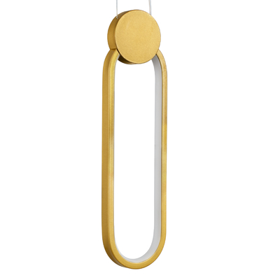 GLOBOSTAR® ILDI 61090 Μοντέρνο Κρεμαστό Φωτιστικό Οροφής LED 12W 1440lm 300° AC 220-240V IP20 Ρυθμιζόμενο Λευκό CCT με On/Off 2700K/4500K/6000K - Lumileds SMD Chip - Χρυσό Βούρτσας - Μ10 x Π2.3 x Υ38cm - 3 Χρόνια Εγγύηση