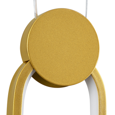 GLOBOSTAR® ILDI 61090 Μοντέρνο Κρεμαστό Φωτιστικό Οροφής LED 12W 1440lm 300° AC 220-240V IP20 Ρυθμιζόμενο Λευκό CCT με On/Off 2700K/4500K/6000K - Lumileds SMD Chip - Χρυσό Βούρτσας - Μ10 x Π2.3 x Υ38cm - 3 Χρόνια Εγγύηση