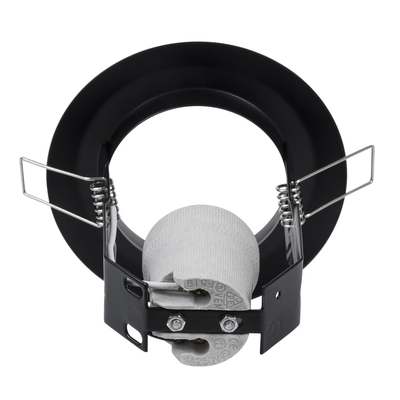 GLOBOSTAR® ACIDA 77845 Χωνευτή Βάση για Σποτ R63 με Ντουί E27 IP20 - Μαύρο Ματ - Μ11 x Π11 x Υ11cm / Q9cm