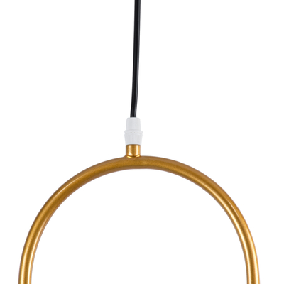 GLOBOSTAR® HAMBURG 00592 Μοντέρνο Κρεμαστό Φωτιστικό Οροφής με Ντουί 1 x E14 AC 220-240V IP20 - Χρυσό & Λευκό - Μ25 x Π20 x Υ50cm