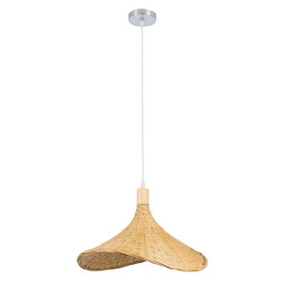 GLOBOSTAR® CUBA 01717 Boho Κρεμαστό Φωτιστικό Οροφής με Ντουί 1 x E27 AC 220-240V IP20 - Μπεζ - Μ43 x Π43 x Υ30cm