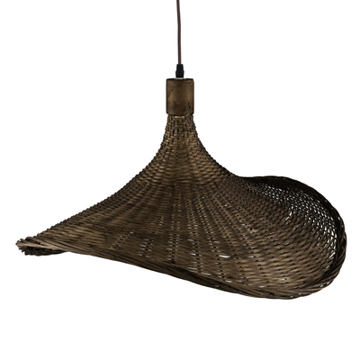 GLOBOSTAR® CUBA 01720 Boho Κρεμαστό Φωτιστικό Οροφής με Ντουί 1 x E27 AC 220-240V IP20 - Καφέ - Μ53 x Π53 x Υ30cm