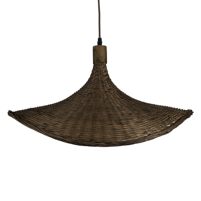 GLOBOSTAR® CUBA 01720 Boho Κρεμαστό Φωτιστικό Οροφής με Ντουί 1 x E27 AC 220-240V IP20 - Καφέ - Μ53 x Π53 x Υ30cm