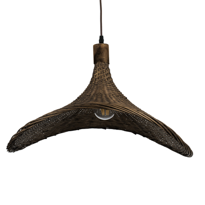 GLOBOSTAR® CUBA 01720 Boho Κρεμαστό Φωτιστικό Οροφής με Ντουί 1 x E27 AC 220-240V IP20 - Καφέ - Μ53 x Π53 x Υ30cm