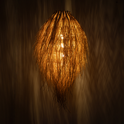 GLOBOSTAR® ARCHIPELAGO 01747 Boho Κρεμαστό Φωτιστικό Οροφής με Ντουί 1 x E27 AC 220-240V IP20 - Μπεζ - Μ30 x Π30 x Υ63cm