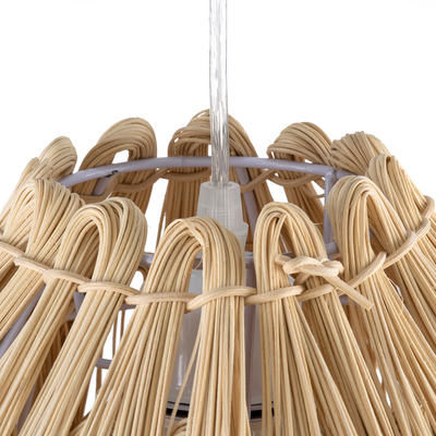 GLOBOSTAR® ARCHIPELAGO 01747 Boho Κρεμαστό Φωτιστικό Οροφής με Ντουί 1 x E27 AC 220-240V IP20 - Μπεζ - Μ30 x Π30 x Υ63cm