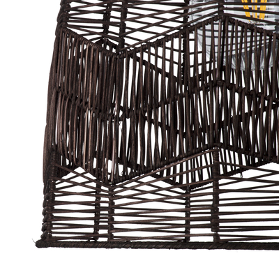 GLOBOSTAR® ALOHA 01752 Boho Κρεμαστό Φωτιστικό Οροφής με Ντουί 1 x E27 AC 220-240V IP20 - Καφέ - Μ45 x Π45 x Υ48cm