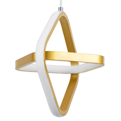 GLOBOSTAR® ROSE 61066 Μοντέρνο Κρεμαστό Φωτιστικό Οροφής LED 22W 2640lm 300° AC 220-240V IP20 Ρυθμιζόμενο Λευκό CCT με On/Off 2700K/4500K/6000K - Lumileds SMD Chip - Χρυσό Βούρτσας - Μ24 x Π22 x Υ24cm - 3 Χρόνια Εγγύηση