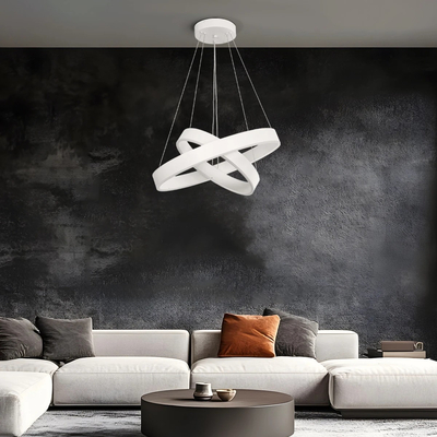 kelvo® VENOM 61186-DECO Μοντέρνο Κρεμαστό Φωτιστικό Οροφής LED 75W 8818lm 120° AC 220-240V IP20 Ρυθμιζόμενο Λευκό CCT με Χειριστήριο από 2700K έως 6000K Dimmable - Lumileds SMD Chip - Λευκό Ματ - Μ60 x Π60 x Υ40cm - 3 Χρόνια Εγγύηση