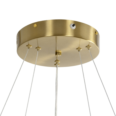 kelvo® VENOM 61187-DECO Μοντέρνο Κρεμαστό Φωτιστικό Οροφής LED 75W 8818lm 120° AC 220-240V IP20 Ρυθμιζόμενο Λευκό CCT με Χειριστήριο από 2700K έως 6000K Dimmable - Lumileds SMD Chip - Χρυσό Βούρτσας - Μ60 x Π60 x Υ40cm - 3 Χρόνια Εγγύηση