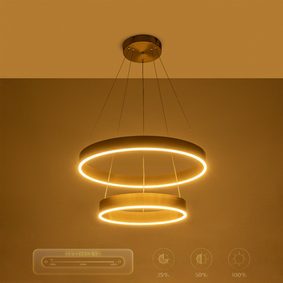 kelvo® VENOM 61187-DECO Μοντέρνο Κρεμαστό Φωτιστικό Οροφής LED 75W 8818lm 120° AC 220-240V IP20 Ρυθμιζόμενο Λευκό CCT με Χειριστήριο από 2700K έως 6000K Dimmable - Lumileds SMD Chip - Χρυσό Βούρτσας - Μ60 x Π60 x Υ40cm - 3 Χρόνια Εγγύηση