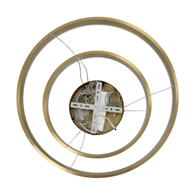 kelvo® VENOM 61187-DECO Μοντέρνο Κρεμαστό Φωτιστικό Οροφής LED 75W 8818lm 120° AC 220-240V IP20 Ρυθμιζόμενο Λευκό CCT με Χειριστήριο από 2700K έως 6000K Dimmable - Lumileds SMD Chip - Χρυσό Βούρτσας - Μ60 x Π60 x Υ40cm - 3 Χρόνια Εγγύηση