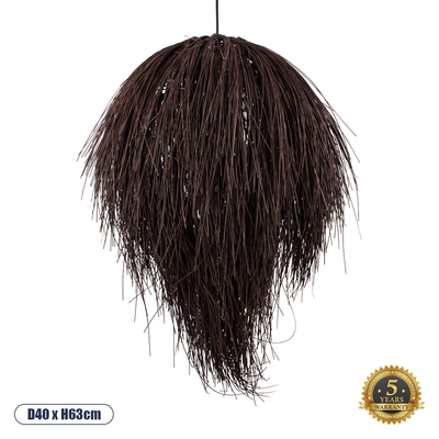 GLOBOSTAR® ARCHIPELAGO 01750 Boho Κρεμαστό Φωτιστικό Οροφής με Ντουί 1 x E27 AC 220-240V IP20 - Καφέ - Μ40 x Π40 x Υ63cm