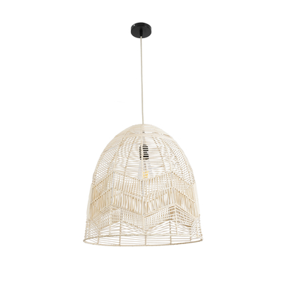 GLOBOSTAR® ALOHA 01751 Boho Κρεμαστό Φωτιστικό Οροφής με Ντουί 1 x E27 AC 220-240V IP20 - Μπεζ - Μ45 x Π45 x Υ48cm